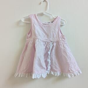 Tara Classics Tank Top Girls Sz 4T Pink Linen Blend Girly